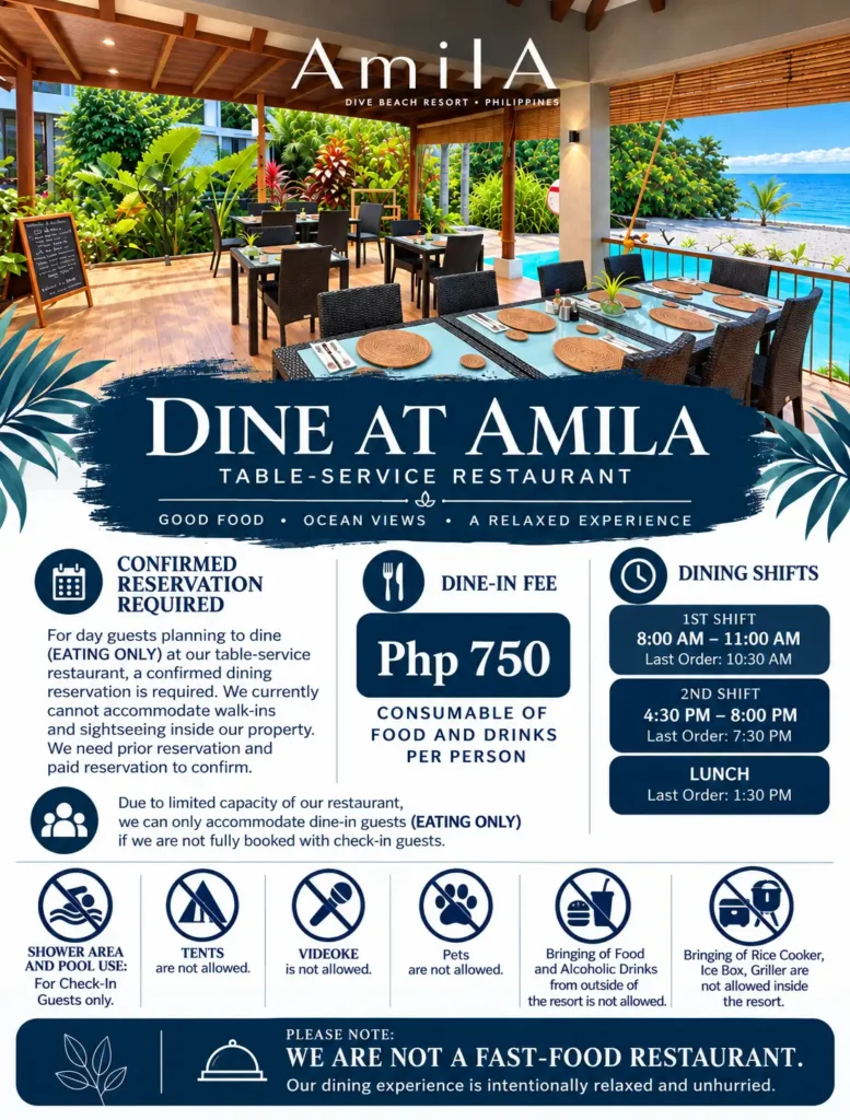 DINE-IN • EATING ONLY